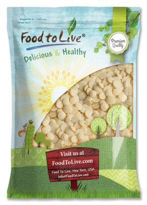 Food to Live Raw Cacao Butter Wafers, 8 Pounds Pure, Cold-Pressed, Unfiltered, Unrefined, Non-Deodorized, Kosher, Keto, Vegan, Sirtfood, Bulk. Great for Cooking, Baking, Hot White Chocolate