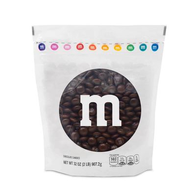 M&amp;MS Brown Milk Chocolate Candy, 2lbs of M&amp;M&#39;S in Resealable Pack for Candy Bars, Graduations, Birthday Parties, Fall Gatherings, Dessert Tables &amp; DIY Party Favors