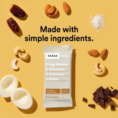 RXBAR Protein Bars, 12g Protein, Gluten-Free, Snacks, Coconut Chocolate, 9.1oz Box (5 Bars)