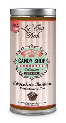 Chocolate Bonbon Confectionery Tea by La Tea Dah | Chocolate Tea Bags made with Ceylon Tea Leaves, Real Chocolate Chips, &amp; Natural Chocolate Flavor | Caffeinated Flavored Tea (12 Sachets)
