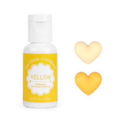 Oil Based Food Coloring for Chocolate, 20ml Edible Yellow Oil Based Food Coloring Gel for Cake Decorating, Sugar, Candy Melts, Baking, Cookies, Icing Frosting, Meringues, Cream- 0.7 Fl. Oz(Yellow)