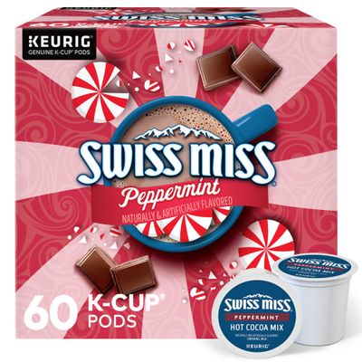 Swiss Miss Peppermint Hot Cocoa, Keurig Single-Serve K-Cup Pods, 60 Count (6 Packs of 10)