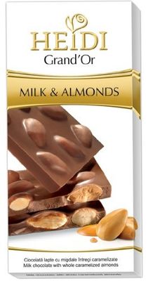 Heidi Grand&#39; Or Whole Almond Milk Chocolate Bar 100g (9-pack)