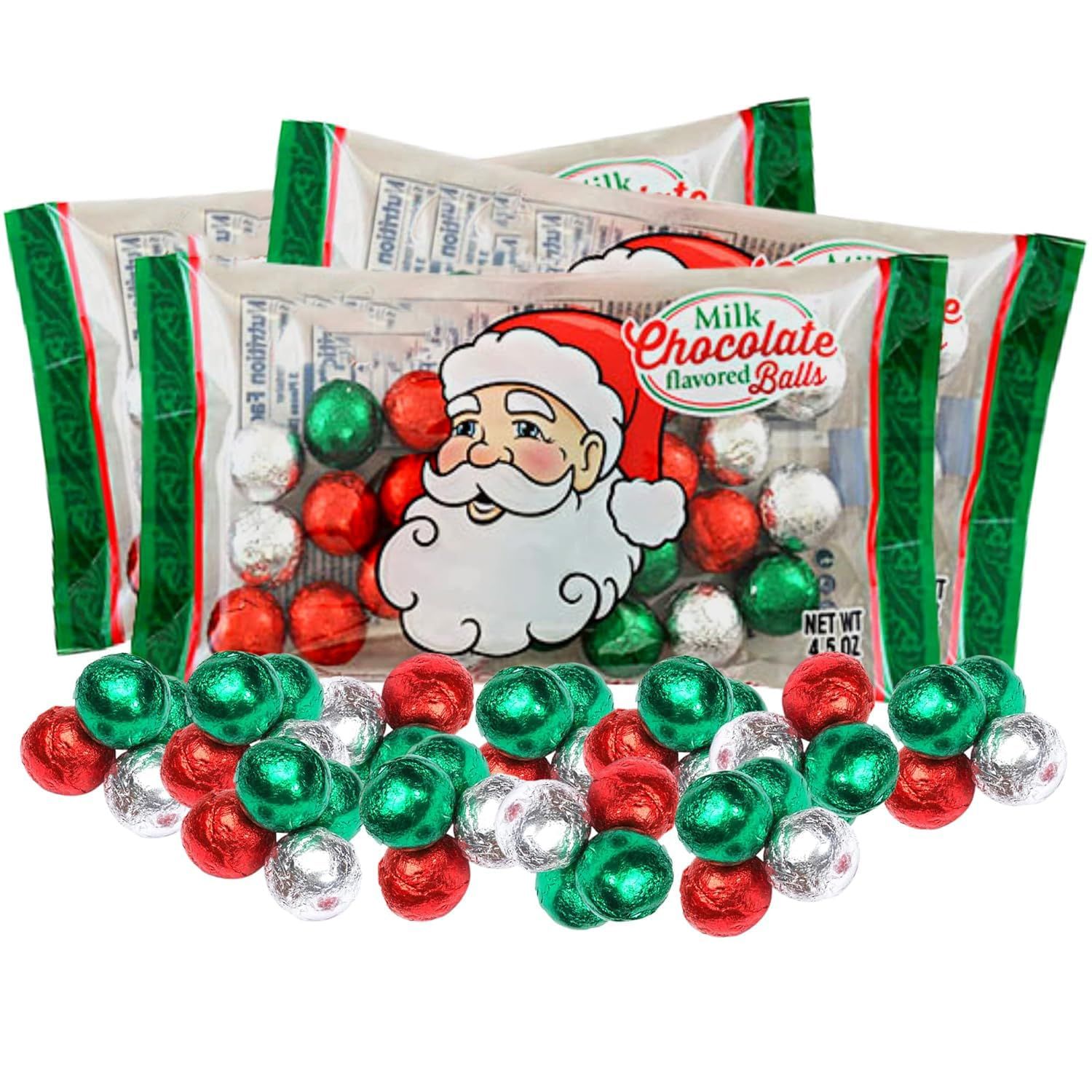 Individually Wrapped Holiday Chocolates, Bite Sized Christmas Treats, Party Favor, Stocking Stuffer, and More, 4.5 Ounces, 3 Pack (Santa's Helpers)