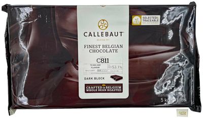 Callebaut C811 Dark Chocolate Block - 11.02lb (5kg) - 53.1% Cocoa Solids