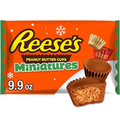 REESE&#39;S Miniatures Milk Chocolate Peanut Butter Cups, Christmas Stocking Stuffer Candy Bag, 9.9 oz