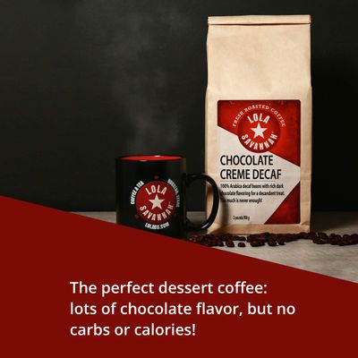 Lola Savannah Lightly Flavored Chocolate Creme Ground Decaf Coffee, 2lb, 1 Pack
