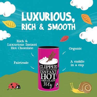 Clipper Tea: Instant Hot Chocolate 350g - British Hot Cocoa Powder And Drink Mix - Organic And Fairtrade Certified with No Artificial Additives