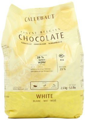 Belgian White Chocolate Baking Callets (Chips) - 1 bag, 5.5 lbs
