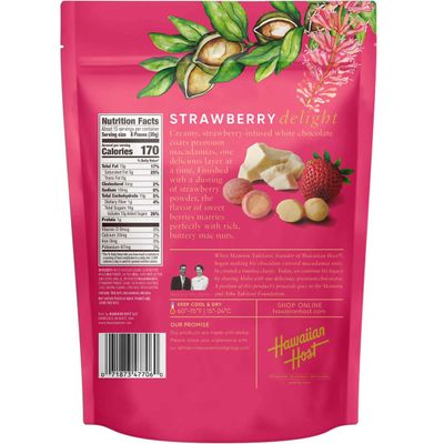 Hawaiian Host Paradise Collection - Strawberries &amp; Cream White Chocolate Macadamia Nuts - 16 Oz Bag