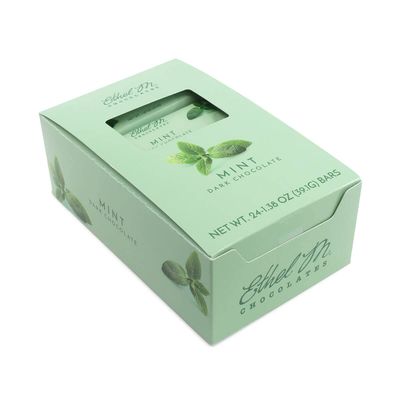 Ethel M Chocolates Premium Dark Chocolate Mint Bars Box of 24 - Individually Wrapped Rich Gourmet Dark Chocolate Mint Candy Bar