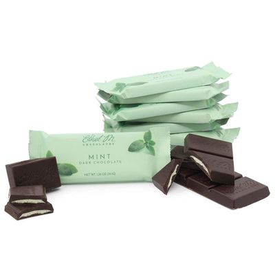 Ethel M Chocolates Premium Dark Chocolate Mint Bars Box of 24 - Individually Wrapped Rich Gourmet Dark Chocolate Mint Candy Bar