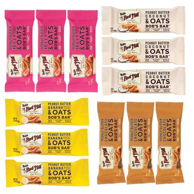 Bob&#39;s Red Mill Oat Bar Variety Pack, 3 Peanut Butter Jelly, 3 Peanut Butter Chocolate, 3 Peanut Butter Coconut, 3 Peanut Butter Banana, 1 CT