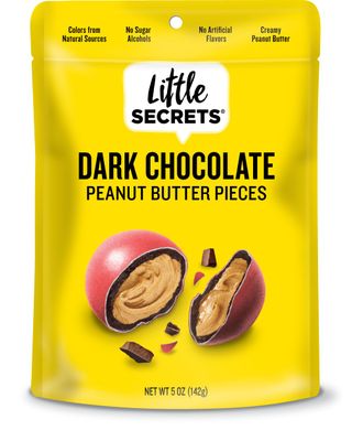 Little Secrets Dark Chocolate Peanut Butter Chocolate Pieces | Resealable Bag | Guilt-Free | Colors from Natural Sources | 5oz Resealable Bag