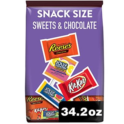 JOLLY RANCHER, KIT KAT and REESE&#39;S Assorted Flavored Snack Size, Candy Party Pack, 34.19 oz