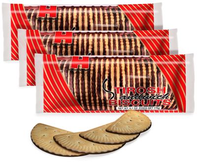 Hadar Dark Chocolate Covered Biscuits 6.1oz (3 Pack) | Half Moon Shaped Tea Biscuit Covered in Heavenly Dairy Free Chocolate | Kosher - Dairy Free | By Hadar Tirosh