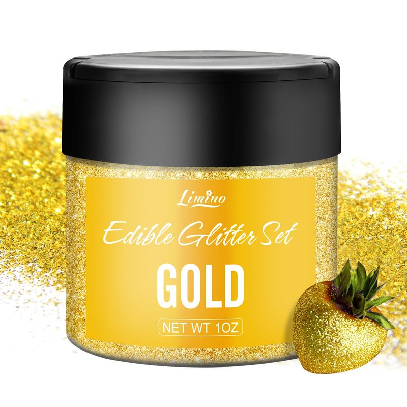 Edible Glitter - 30g Edible Luster Dust Metallic Food Grade Coloring Glitter for Drinks, Baking, Cake Decorating - Edible Dust Powder Shimmer Sprinkle Powder for Icing, Wine, Chocolate, Candy (Gold)