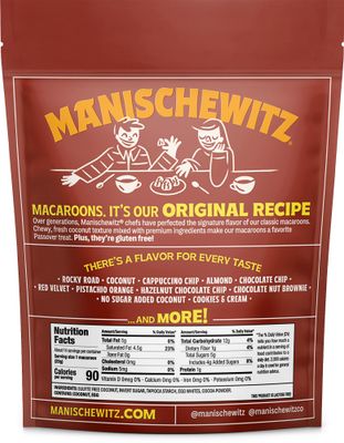 Manischewitz Chocolate Macaroons, 10 oz (2 Pack) | Coconut Macaroons | Resealable Bag | Dairy Free | Gluten Free Coconut Cookie | Kosher for Passover