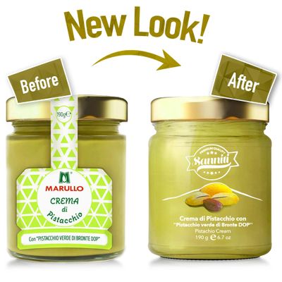 Sanniti Marullo Sicilian Pistachio Spread Crema di Pistacchio Verde di Bronte DOP, 6.7 oz