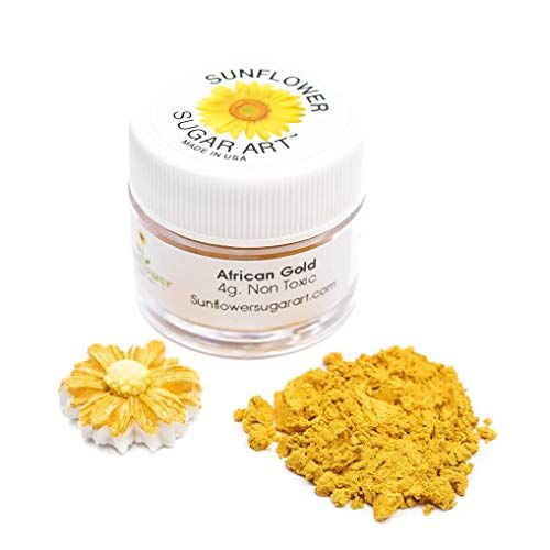African Gold Edible Luster Dust | 6 Grams Food Grade Cake Dust Shimmer Powdered, Edible Metallic Powder Food Coloring for Cake Decorating, Chocolates, Fondant, Drinks, Painting, Vegan