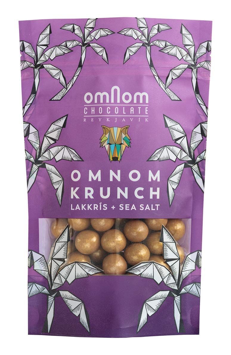 Omnom Krunch - Lakkrs + Sea Salt Chocolate Covered Malt Balls - 120gr, Made in Iceland