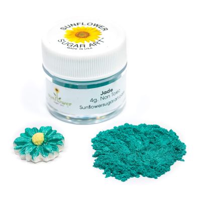 Jade Green Edible Luster Dust | 6 Grams Food Grade Cake Dust Shimmer Powdered, Edible Metallic Powder Food Coloring for Cake Decorating, Chocolates, Fondant, Drinks, Painting, Vegan