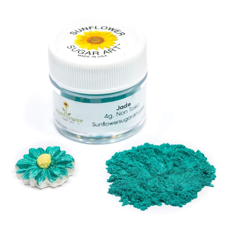 Jade Green Edible Luster Dust | 6 Grams Food Grade Cake Dust Shimmer Powdered, Edible Metallic Powder Food Coloring for Cake Decorating, Chocolates, Fondant, Drinks, Painting, Vegan