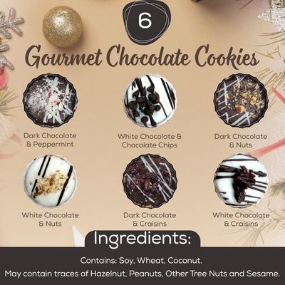 Pastry Perks 12 Gourmet Chocolate-Covered Cookies, Gift Basket - Holiday Gift Box for Men, Women, and Grandma - Birthday Treats &amp; Food Delivery Gift Ideas