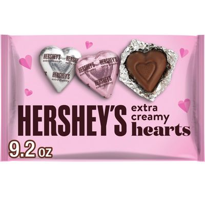 HERSHEY&#39;S Milk Chocolate Hearts, Valentine&#39;s Day Candy Bag, 9.2 oz