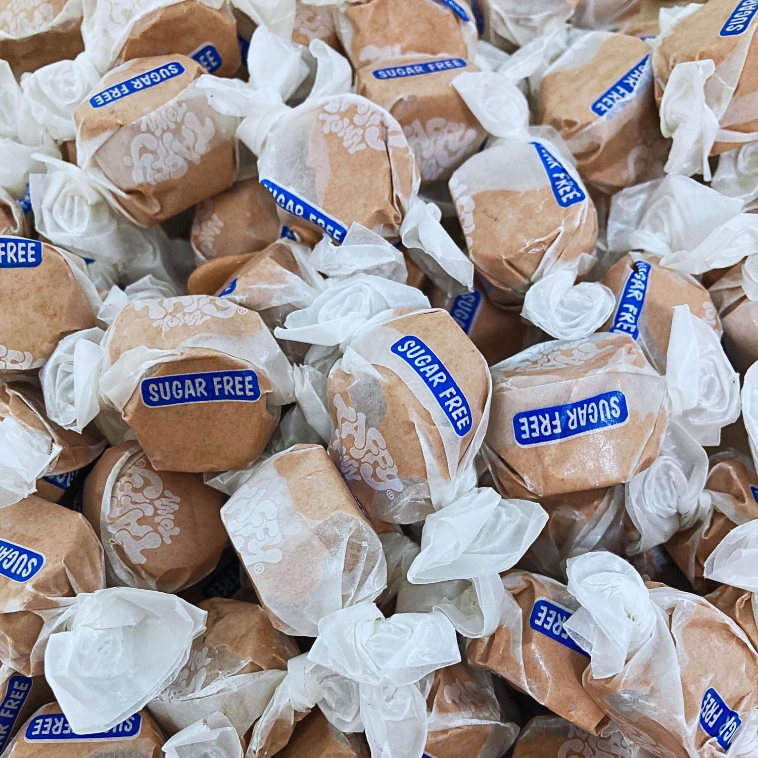 Sugar Free Chocolate Taffy - 6lbs (96oz) Bulk Bag Individually Wrapped Soft &amp; Chewy Nut Free, Gluten Free, Diabetic &amp; Keto Friendly Gourmet Candy For Taffy Lovers