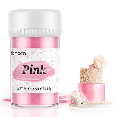 Edible Gold Paint - Food Grade Metallic Paint for Cake Decorating 15g Liquid Edible Luster Dust Food Coloring for Baking Fondant Gumpaste Chocolate Candy Cookie - Pink