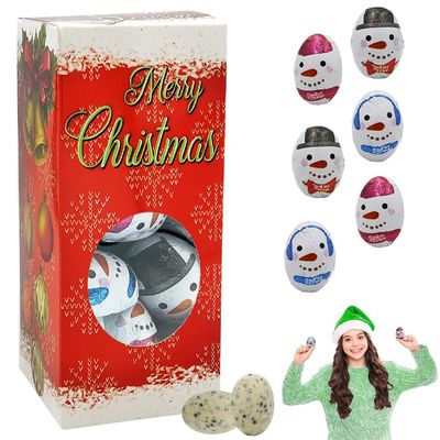 Fruidles Christmas Milk Chocolate Cookies &amp; Cream Snowmen Party Bag Fillers, Individually Wrapped Foils, Kosher Certified Dairy (1 Pound)