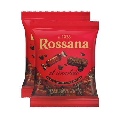 Fida Rossana Chocolate Hard Filled Candy, Chocolate, 175 Grams, Pack of 2, Imported Italian Candy, Packed in a Blue Desert Market Bag