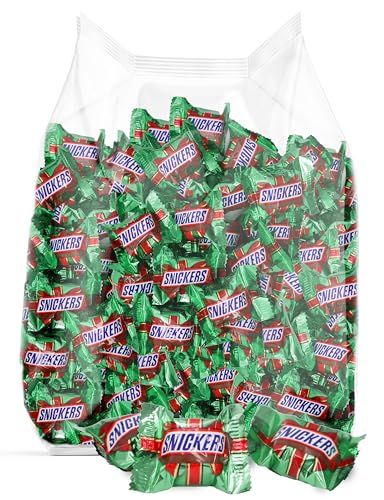 Snicker Bulk Christmas Candy Mini Bars Bulk Bag 2 Pound Approx 96 Pieces - Individually Wrapped Milk Chocolate Candy For Stocking Stuffers, Pinara, Party &amp; Holiday Treats