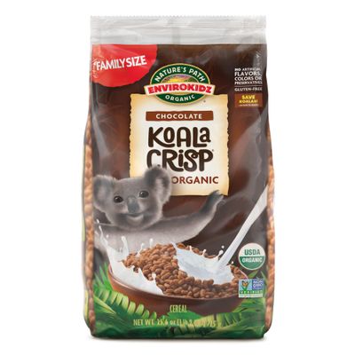 EnviroKidz Organic Koala Crisp Cereal, 25.6 oz (Pack of 6), Chocolate, Gluten Free, Non-GMO, Fair Trade, Earth Friendly Packaging, by Nature&#39;s Path