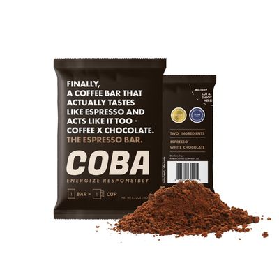 COBA Coffee Chocolate Bars: Energizing, Portable, Gourmet Snack with Natural Caffeine for Gym, Travel, Daily Use (20 Pack, Espresso)