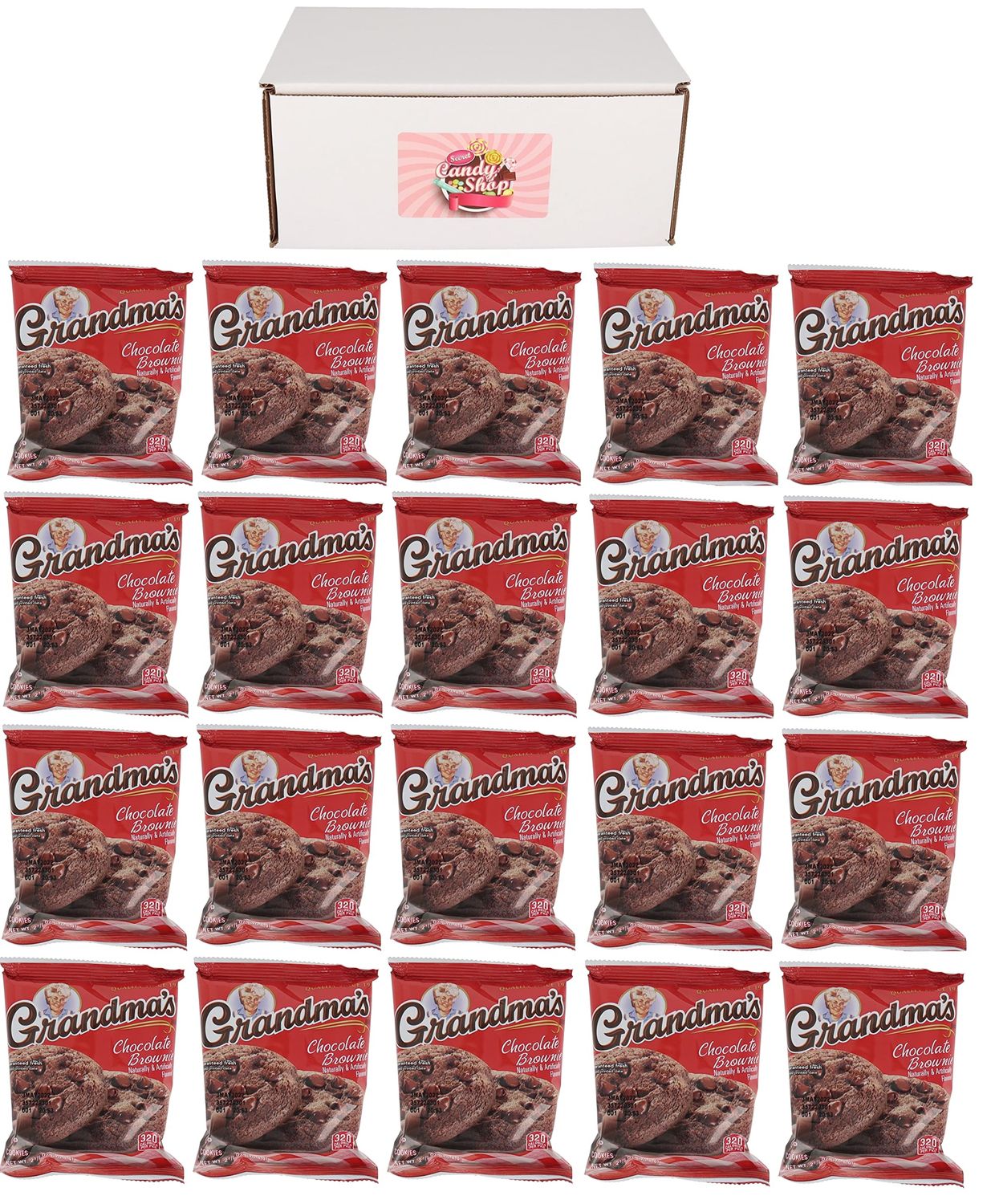 SECRET CANDY SHOP Grandma&#39;s Cookies In Box (Pack of 20, total of 40 cookies) (Chocolate Brownie)
