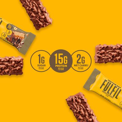 FULFIL Protein Snack Bars, NEW Recipe Chocolate Hazelnut, 15g Protein, Pantry Staples, 12 Count, Packaging May Vary