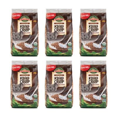 EnviroKidz Organic Koala Crisp Cereal, 25.6 oz (Pack of 6), Chocolate, Gluten Free, Non-GMO, Fair Trade, Earth Friendly Packaging, by Nature's Path