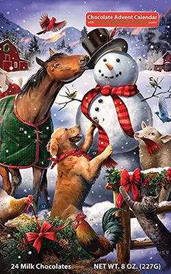 Winter Farm Fun Chocolate Advent Calendar (Countdown to Christmas) - Whopping 8 oz. of Chocolate - by Vermont Christmas Company - Individually Wrapped Milk Chocolate