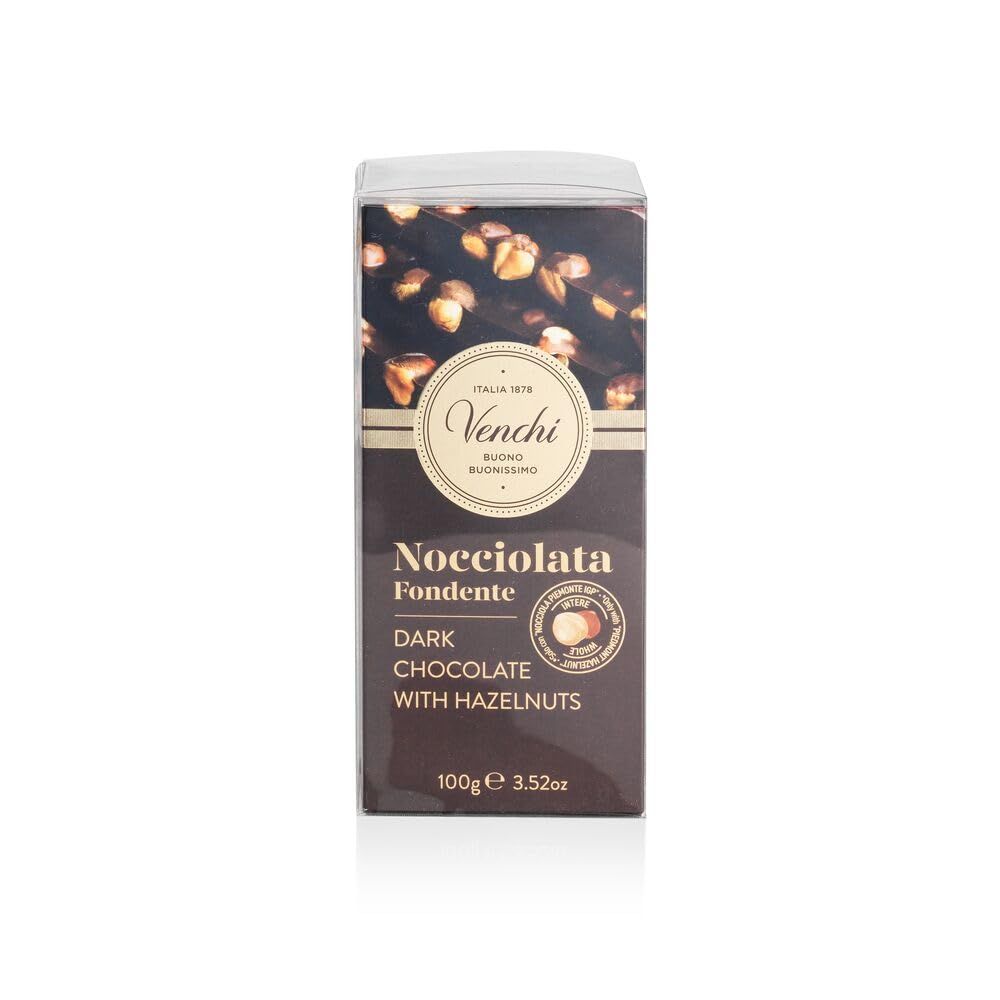 Venchi Set of 6 60% Dark Chocolate and Hazelnut bars, 21.16 oz
