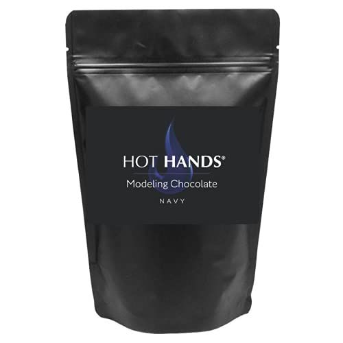 Modeling Chocolate, Premium Gourmet Modeling Chocolate for cakes in NAVY 1 Pound Pack by HOT HANDS Modeling Chocolate for Cookies, cakes and cake pops