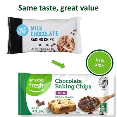 Amazon Fresh, Chocolate Baking Chips, Milk, 12 Oz (Previously Happy Belly, Packaging May Vary)
