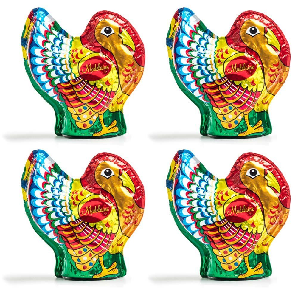 Madelaine Highly Detailed 3-dimensional Semi-solid Premium Milk Chocolate Turkey (1 Ounce - 4 Pack)