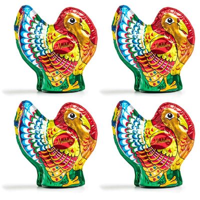 Madelaine Highly Detailed 3-dimensional Semi-solid Premium Milk Chocolate Turkey (1 Ounce - 4 Pack)