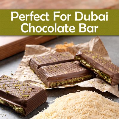 Premium Kataifi Shredded Fillo Dough - Authentic Turkish Raw Choped Kataifi Pastry, Perfect for Kunafa &amp; Baklava, Dubai Chocolate Freshly Packaged, 500g (1.1lb)
