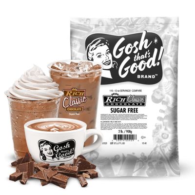 Sugar Free Rich Classic Chocolate - Sugar Free, Perfect for Espresso &amp; Hot Chocolate, Lactose-Free, 2 lb. Bag