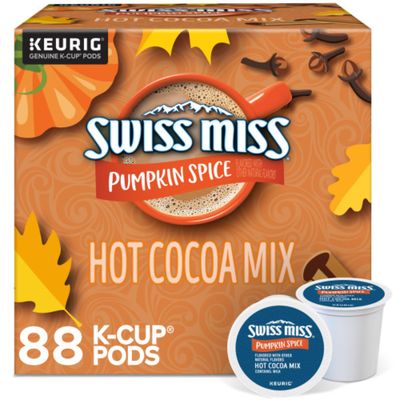 Swiss Miss Pumpkin Spice Hot Cocoa, Single Serve Keurig K-Cup Pods, Hot Cocoa, 88 count (4 Packs of 22)