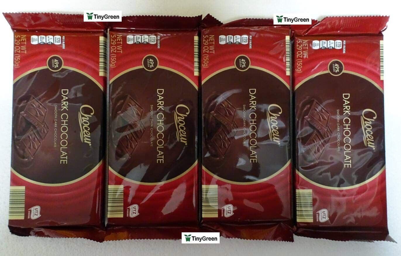 Choceur Dark Chocolate Smooth Dark Chocolate 49% Cocoa 5.29oz 150g (Pack of Four)
