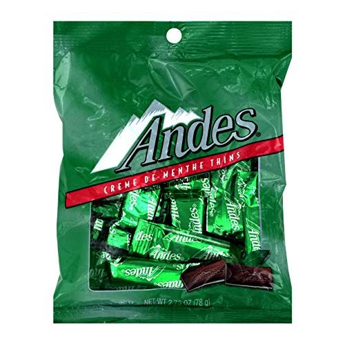 Andes (1) Bag Creme De Menthe Thins - Individually Wrapped Mint &amp; Dark Chocolate Candy Pieces - Peanut Free &amp; Gluten Free - Net Wt. 2.75 oz